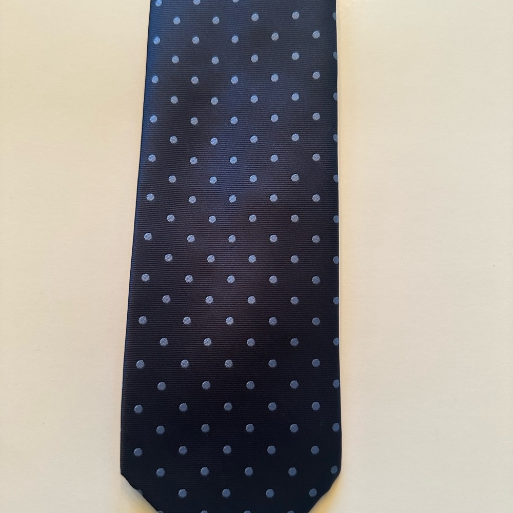 Elegant Navy Blue Polka Dot Tie